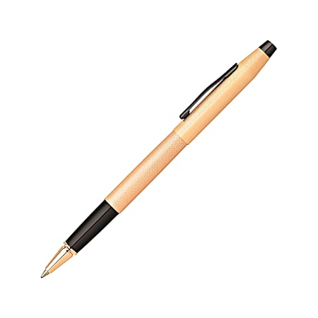 Cross® Classic® Century® Brushed Rollerball Pen, Medium Point, 0.7 mm, Rose Gold Barrel, Black Ink
