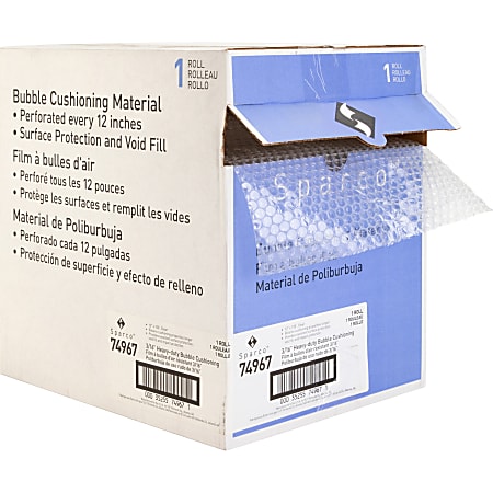 Sparco 100' Bubble Cushioning - 12" Width x 100 ft Length - 0.2" Bubble Size - Heavy Duty, Air Resistant, Flexible, Lightweight - Clear