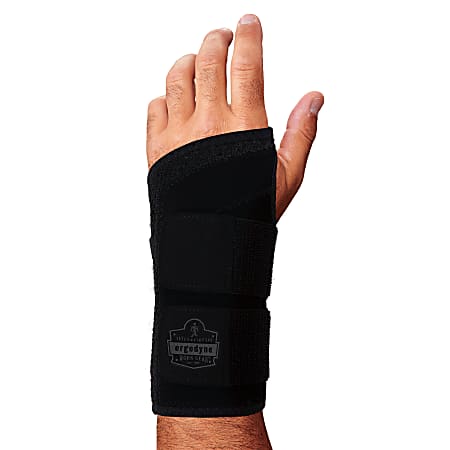 Ergodyne ProFlex 4015 Wrist Brace Support, Double Strap, M-Left, Black