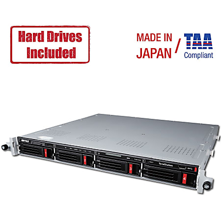Buffalo TeraStation 5410RN Rackmount 16 TB NAS Hard Drives Included (2 x 8TB) - Annapurna Labs Alpine AL-314 1.70 GHz - 4 x HDD Supported - 2 x HDD Installed - 16 TB Installed HDD Capacity - 4 GB RAM DDR3 SDRAM - Serial ATA/600 Controller