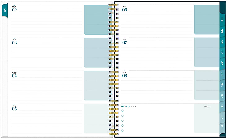 Blue Sky inkWELL Press WeeklyMonthly Planning Calendar 8 12 x 11 Palms ...