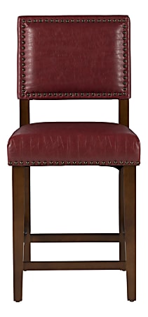 Linon Home Décor Products Walton Counter Stool, Walnut/Red