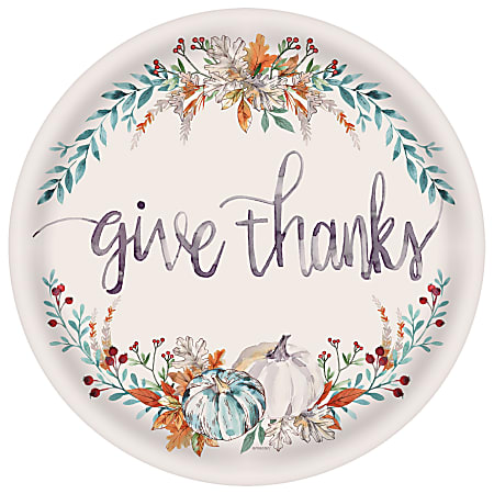Amscan Thanksgiving Textured Melamine Round Platter, 14", Multicolor