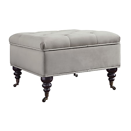 Serta® Abbot Square Tufted Ottoman, Pearl Gray