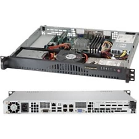 Supermicro SuperServer 5018A-MLTN4 1U Rack Server - 1 x Intel Atom C2550 Quad-core (4 Core) 2.40 GHz DDR3 SDRAM - Serial ATA/600 Controller - 1 x 200 W