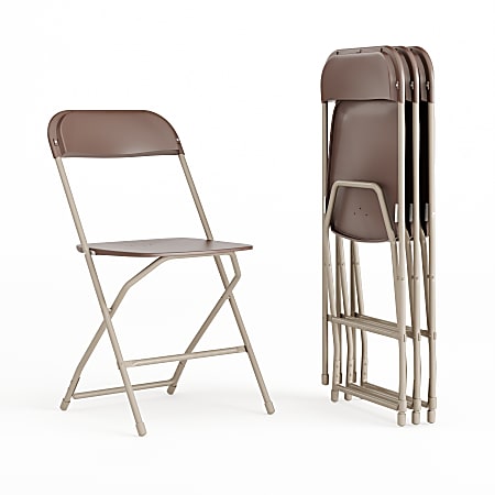 Flash Furniture Hercules Series Folding Chairs, Brown, Pack