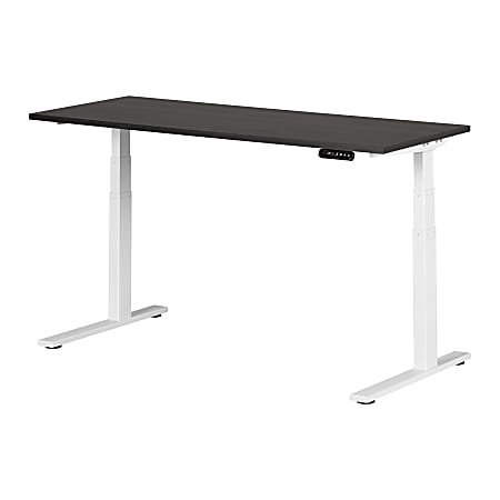 South Shore Ezra Electric Adjustable-Height Standing Desk, 48-3/4"H x 59-1/2"W x 27-1/2"D, Gray Oak/White