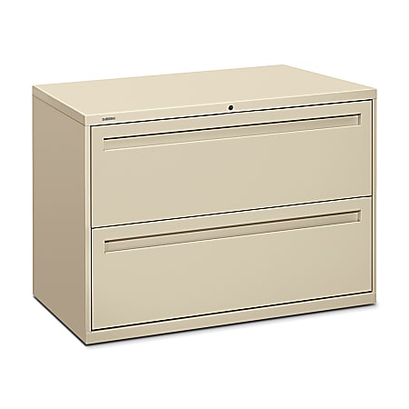 HON® Brigade® 700 42"W x 18"D Lateral 2-Drawer File Cabinet, Putty