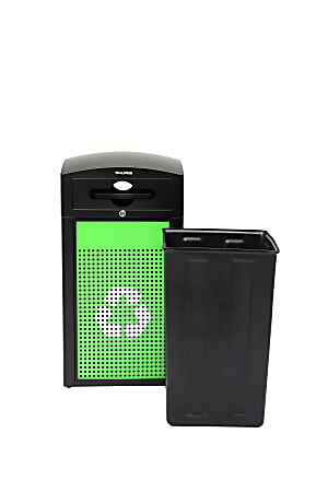 Alpine Industries Steel, Indoor/Outdoor Trash Can, 40 Gallons, Green (471-40-GS-M)