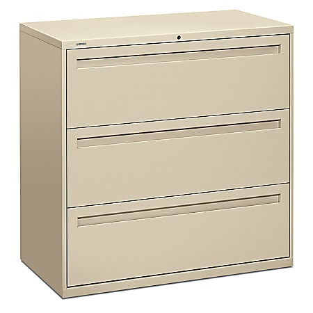 HON® Brigade® 700 20"D Lateral 3-Drawer File Cabinet, Putty