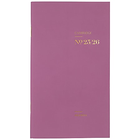 2025-2026 Cambridge® WorkStyle 2-Year Monthly Planner, 3-1/2" x 6-1/4", Red Violet, January To December