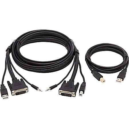 Tripp Lite DVI KVM Cable Kit, DVI USB 3.5mm Audio 3xM/3xM+USB M/M Black 6ft - 60 MB/s - Supports up to 2560 x 1600 - Black