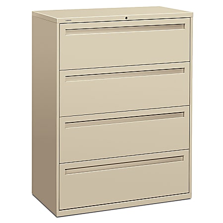 HON® Brigade® 700 42"W x 19-1/4"D Lateral 4-Drawer File Cabinet, Putty