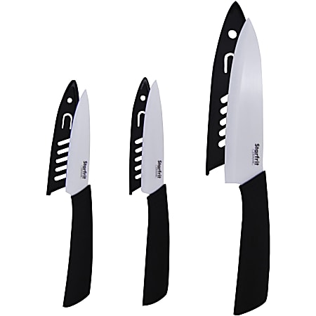 Starfrit&reg; Ceramic Knives Set, Black