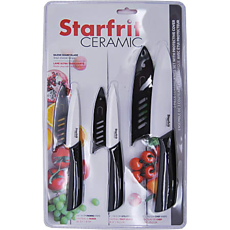 Starfrit 092854-006-0000 3-Piece Set of Ceramic Knives