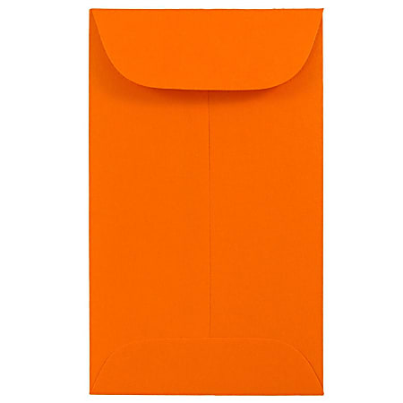 JAM Paper® Coin Envelopes, #3, Gummed Seal, Orange, Pack Of 50 Envelopes