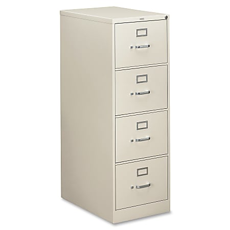 HON® 310 26-1/2"D Vertical 4-Drawer Legal-Size File Cabinet, Light Gray