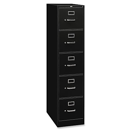 HON® 310 26-1/2"D Vertical 5-Drawer Legal-Size File Cabinet, Black