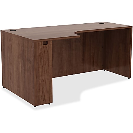 Lorell&reg; Essentials 66"W Left Corner Computer Desk Credenza, Walnut