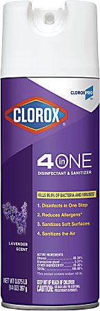 CloroxPro™ Clorox® 4 in One Disinfectant & Sanitizer, Lavender, 14 Ounce Canister (32512) (Package May Vary)