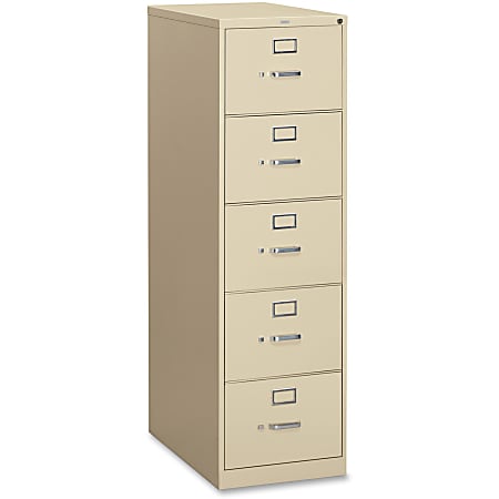 HON® 310 26-1/2"D Vertical 5-Drawer Legal-Size File Cabinet, Putty