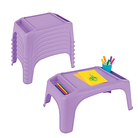 LapGear® Turtle Tables, 9-5/8”H x 22-7/16”W x 15-1/8”D, Purple, Pack Of 8 Tables