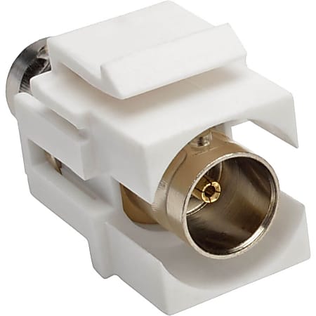 Tripp Lite BNC Keystone Panel Mount Coupler All-in-One Coaxial F/F 75 Ohms - 1 x BNC Female Audio/Video - 1 x BNC Female Audio/Video - Nickel Plated Connector - Gold Plated Contact - White
