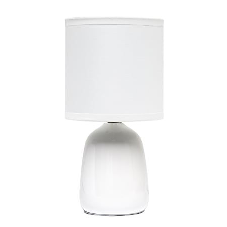 Simple Designs Thimble Base Table Lamp, 10-1/16"H, Off White/Off White