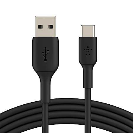 Belkin® PVC USB-A-To-USB-C Cable, 6.6', Black, CAB001BT2MBK