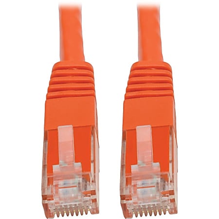 Tripp Lite Cat6 Cat5e Gigabit Molded Patch Cable RJ45 M/M Orange 100ft 100' - 128 MB/s - 100 ft - Orange