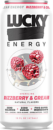 Lucky Energy Drink, Rizzberry & Cream, 16 Oz, Total Qty 1