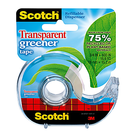Scotch&reg; Magic&trade; Transparent Greener Tape In Dispenser, 3/4" x 600", Clear