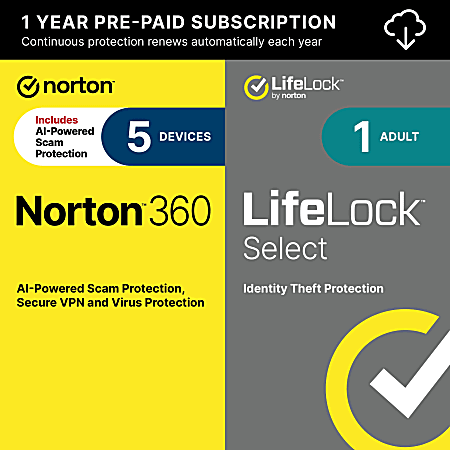 Norton 360 Deluxe With Lifelock Select 100gb En 1 User 5 Device 12mo