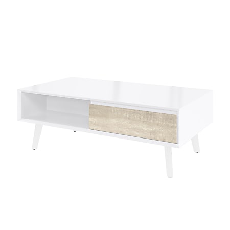 Bestar Adara Coffee Table, 16-5/8"H x 47-1/4"W x 25-5/8"D, UV White/Mountain Ash Gray