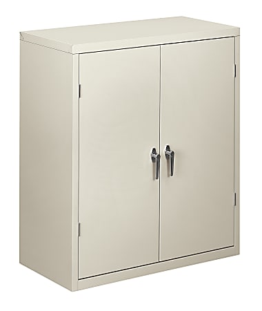 HON® Brigade® Storage Cabinet, 2 Adjustable Shelves, 41 3/4"H x 36"W x 18 1/4"D, Light Gray