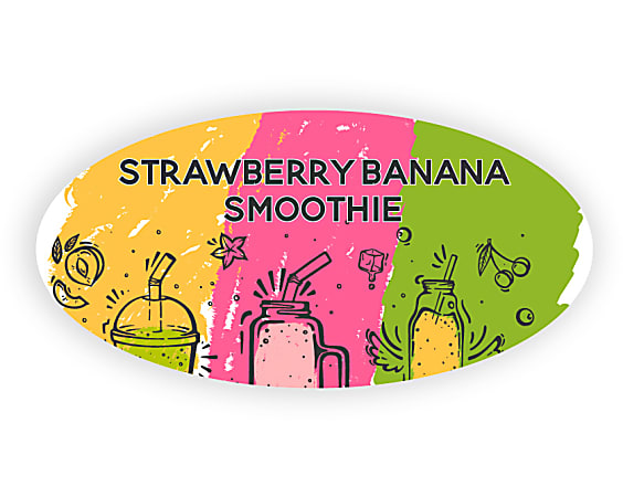 Custom Full-Color Printed Labels And Stickers, Oval, 1-1/4” x 2-1/2”, Box Of 125 Labels