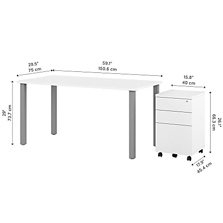 Bestar 30 x 60 table with square hotsell metal legs