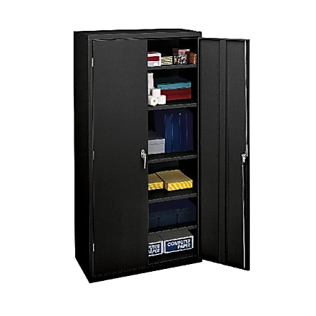 HON® Brigade Storage Cabinet, 5 Adjustable Shelves, 72"H x 36"W x 24-1/4"D, Black