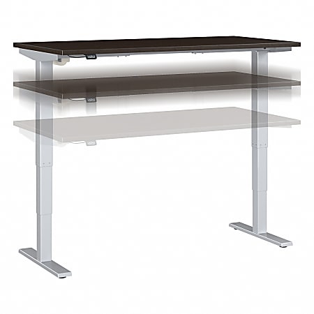 Move 40 Series by Bush Business Furniture Electric Height-Adjustable Standing Desk, 60" x 30", Mocha Cherry/Cool Gray Metallic, Standard Delivery