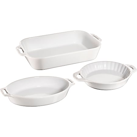 Staub 3-Piece Baking Dish Set, White
