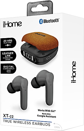 Bytech iHome XT-22 True Wireless Bluetooth In-Ear Earbuds, Brown, HMAUBE237BR