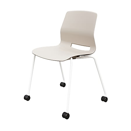 KFI Studios Imme Stack Chair With Caster Base, Moonbeam/White