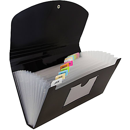 JAM Paper® Expanding File, 6" Expansion, 5-1/2" x 11", Black