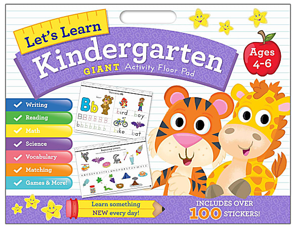 Kidsbook Publishing Let’s Learn Kindergarten Giant Activity Floor Pad, Total Qty 1