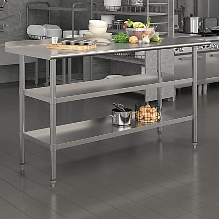 Flash Furniture Stainless Steel Work Table, 36”H x 60”W x 24”D, Silver