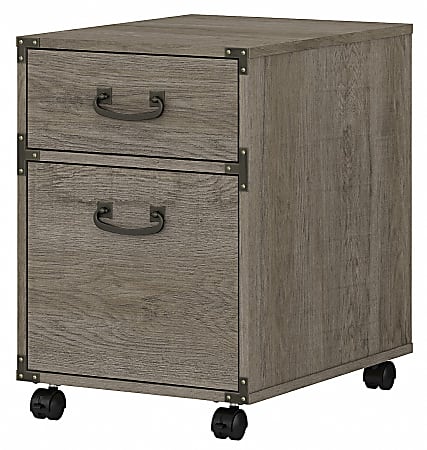 Kathy Ireland Home by Bush Furniture Ironworks 20"D Vertical 2-Drawer Mobile File Cabinet, Restored Gray, Delivery