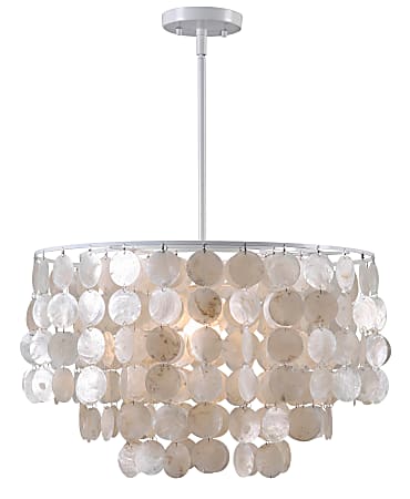 Kenroy Home Shelley 1-Light Pendant Lamp, 20"W, White
