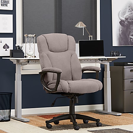 Serta Connor Office Chair, Microfiber, Light Gray
