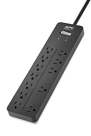 APC® Home Office SurgeArrest 12-Outlet Surge Protector, 6' Cord, Black, PH12