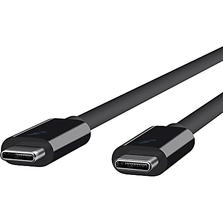 Belkin Thunderbolt 3 Cable (USB-C to USB-C) (60W) (6.5ft/2m) - First End: 1 x USB Type C Male Thunderbolt 3 - Second End: 1 x USB Type C Male Thunderbolt 3 - 40 Gbit/s - MFI - Black